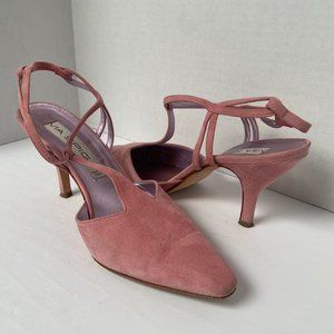 Ma Spiga Pink Suede Pointed Heels in Size 8.5B